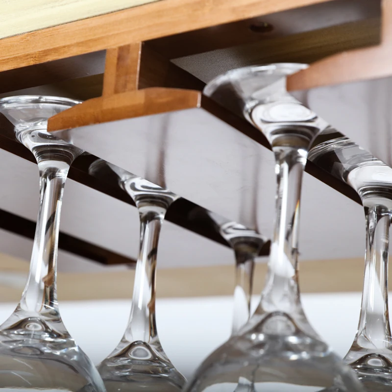 
Wall Mounted Under Counter or Cabinet Stemware Storage Space Saving Unfinished Wine Glass Holder 