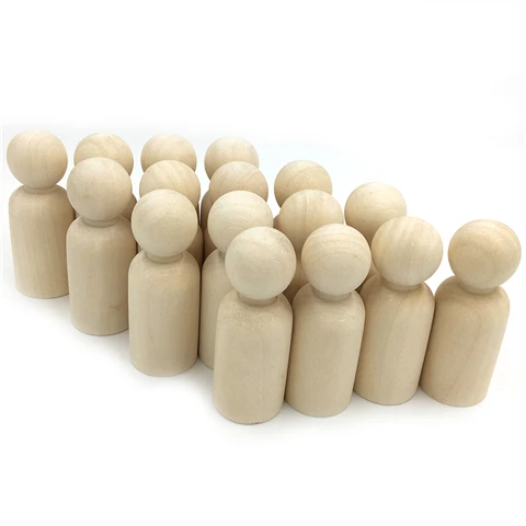 Unfinished Doll Bodies Angel Doll, 55mm peg dolls, decorative wood doll peope