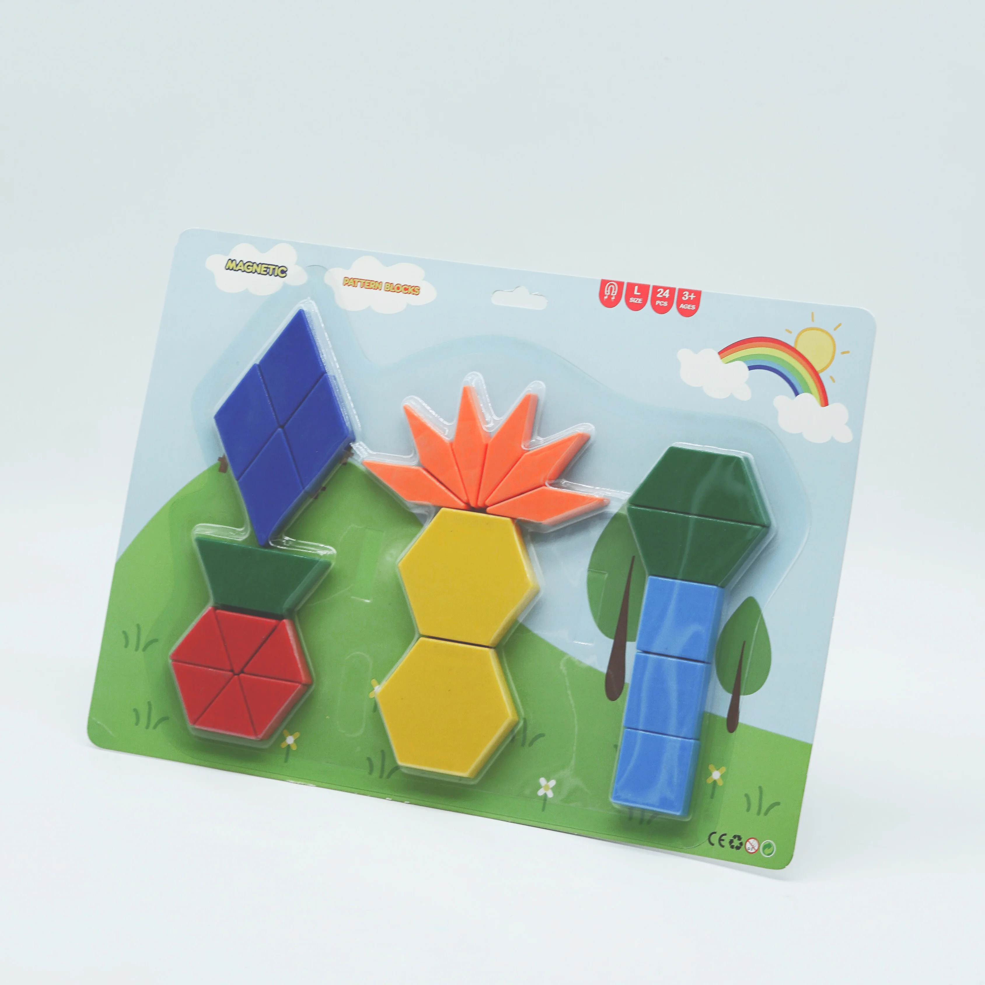 24 pcs magnetic pattern blocks learning resources pattern block pictures for kid