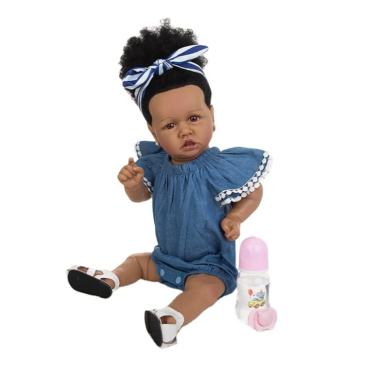 Realistic Newborn Full Body Soft Baby Doll 22.8 Inch Silicone Vinyl Lifelike Baby Doll Reborn Doll Window Box Soft Toy Fashion
