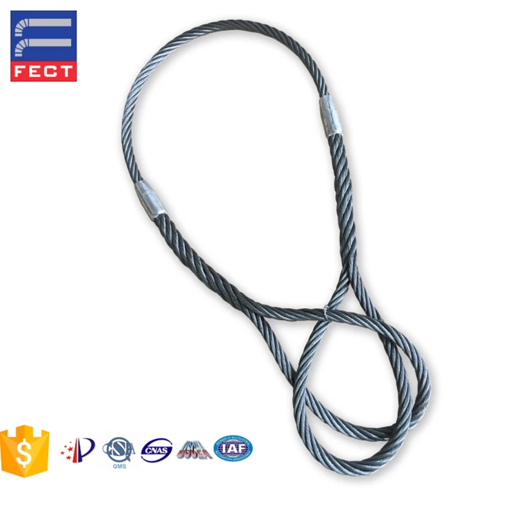 China wholesale Pressed and Spliced lifting wire rope sling rope lifting sling