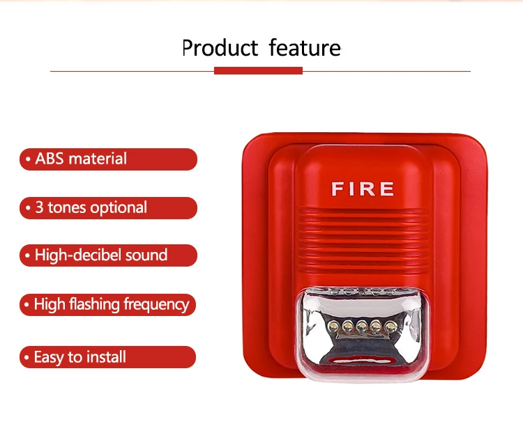12V DC fire sirens red with light for bulk sale