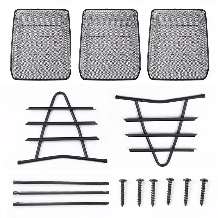 Strong Steel Black Silver Mesh Construction 3 Tier Stackable Desktop Document Letter Slide Tray Organizer for desk accessories