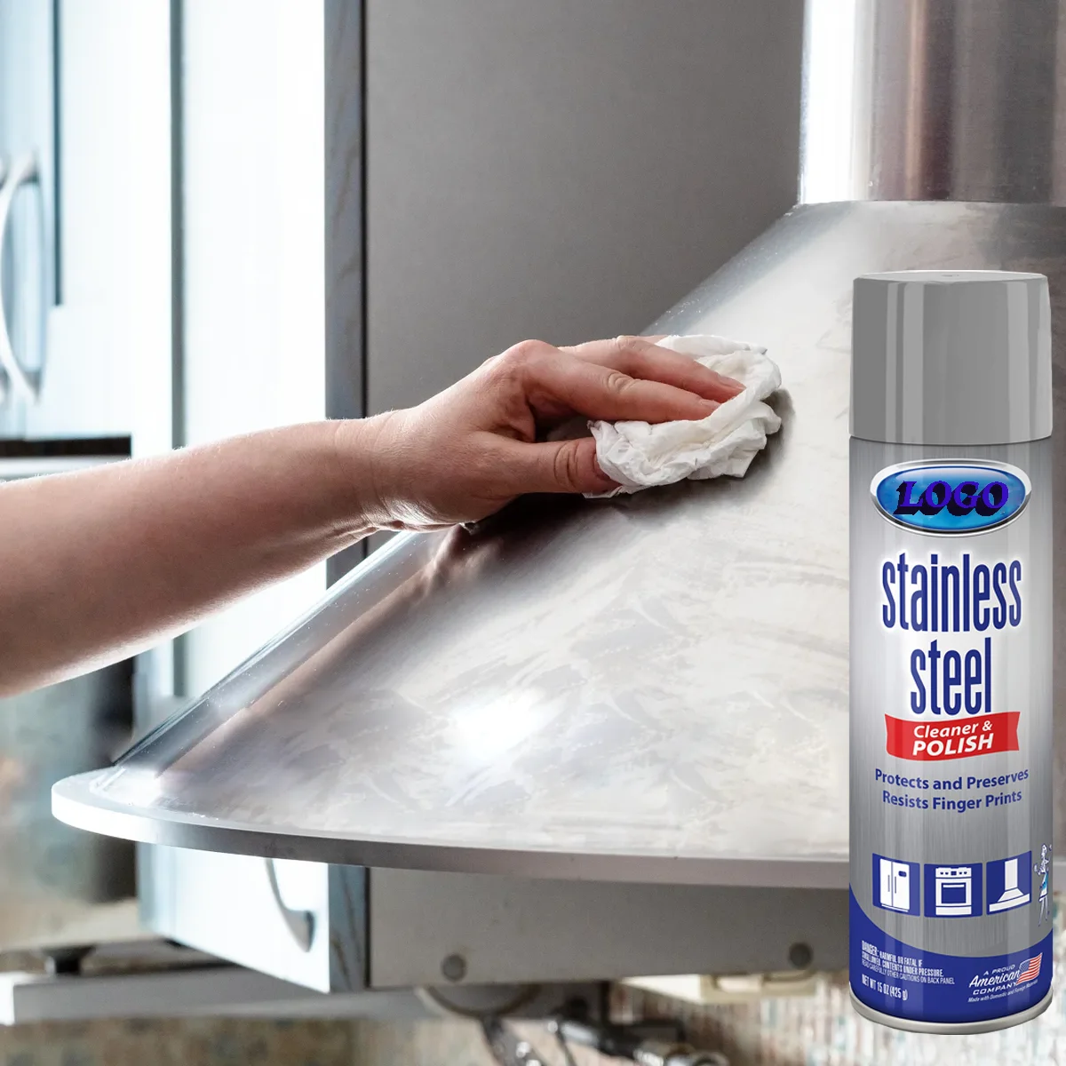 Professional Multi-Purpose Stainless Steel Cleaner Spray for Oil Remover Satin Polishing Surface Removal Maintain Service Life