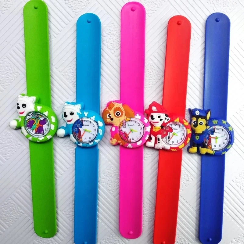 Wholesale cheap toy paw cartoon slap snap on silicon wrist watch kids watches cartoon slap watch children