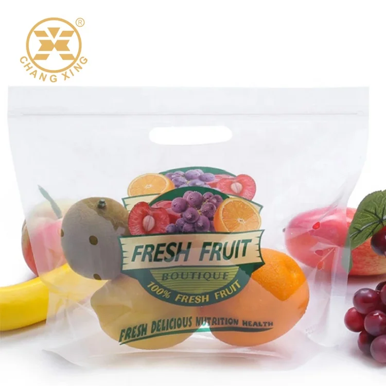 Resealable Fresh Fruits Vegetables Packaging Pouch Composite Bag Plastic Zipper Lock Food Packaging Bag