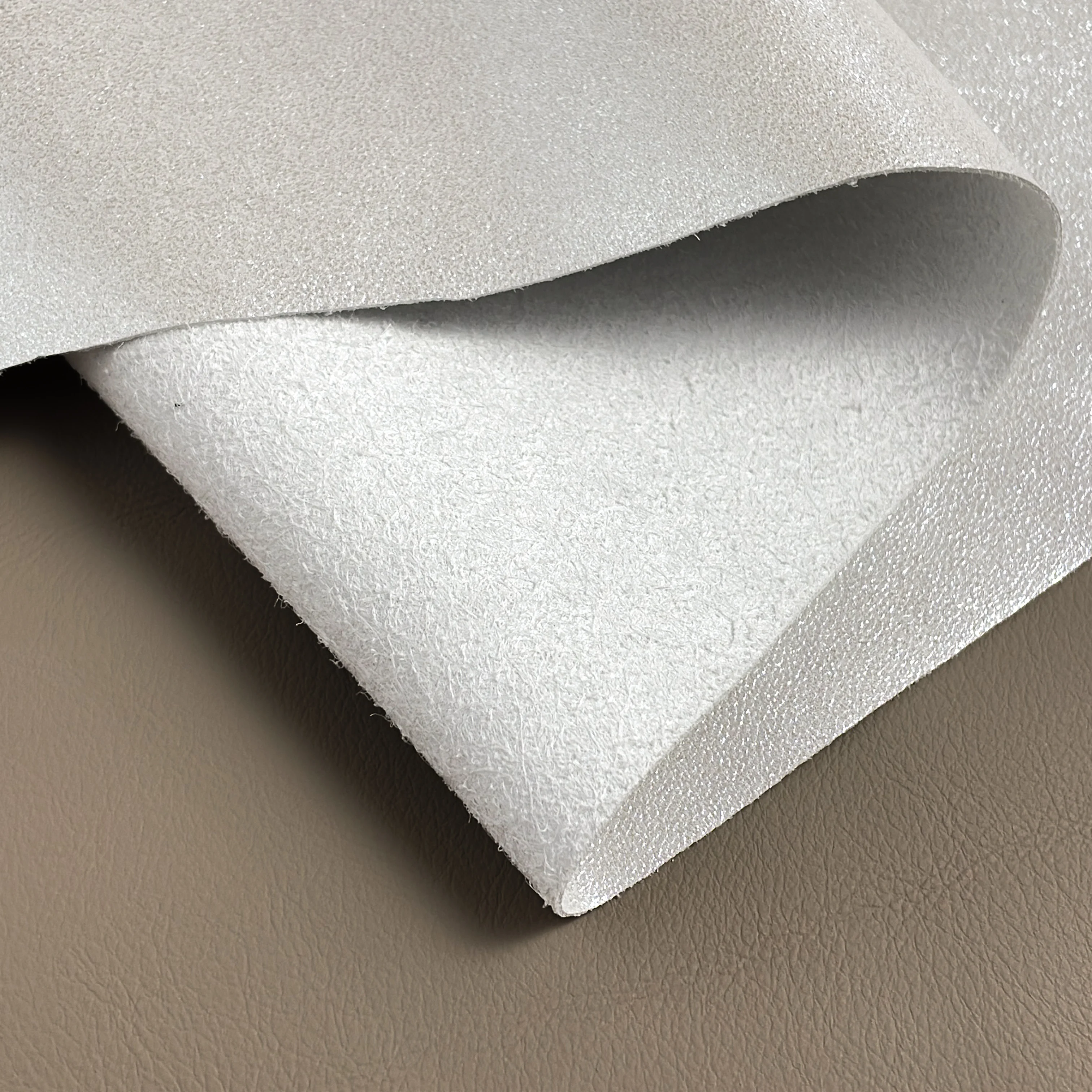 Wholesale 0.6mm Metallic Microfiber Faux Vinyl Leather fabric