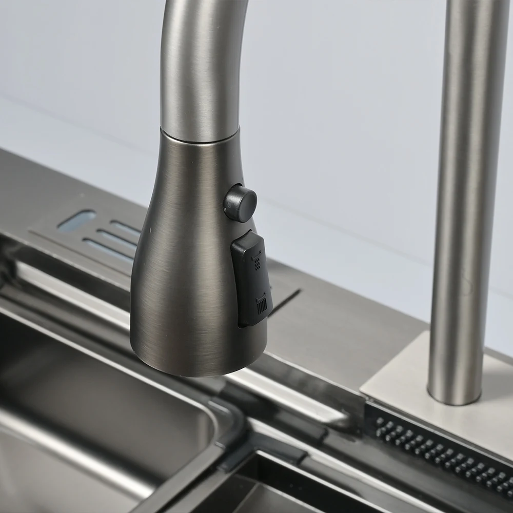 Sanitary Ware Wash Basin Kitchen Sink Stainless Steel Waterfall Kitchen Sink