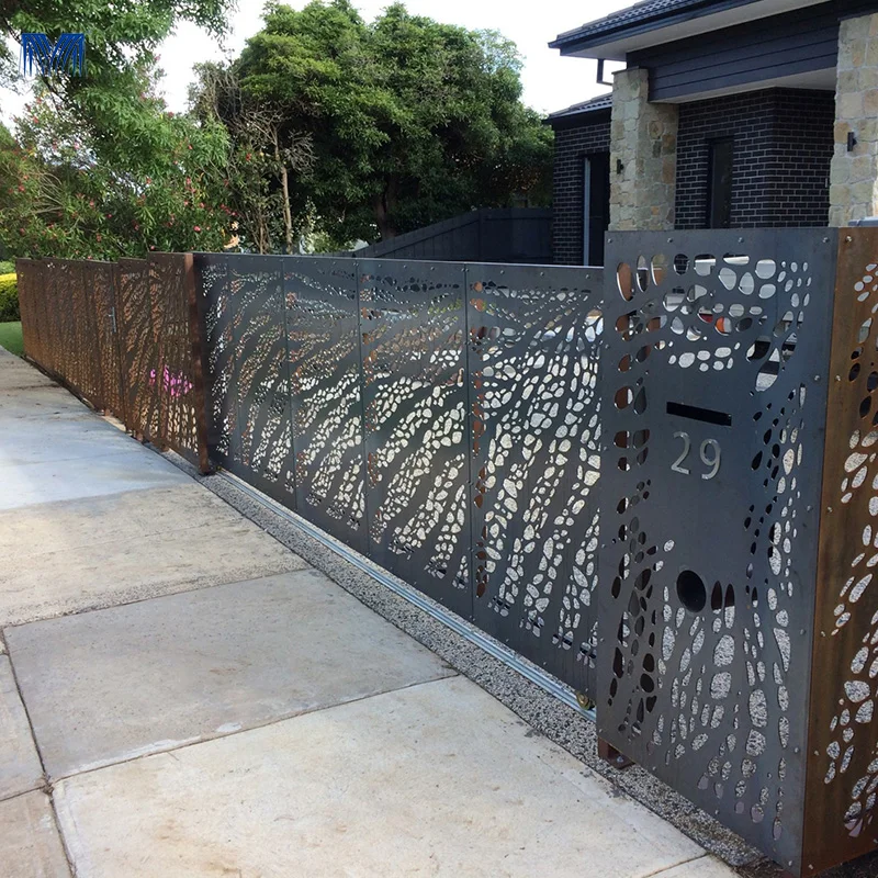 Vinyl fence gabion iron  wire mesh electric fence energizer aluminium horse laser cut privacy fencing panel