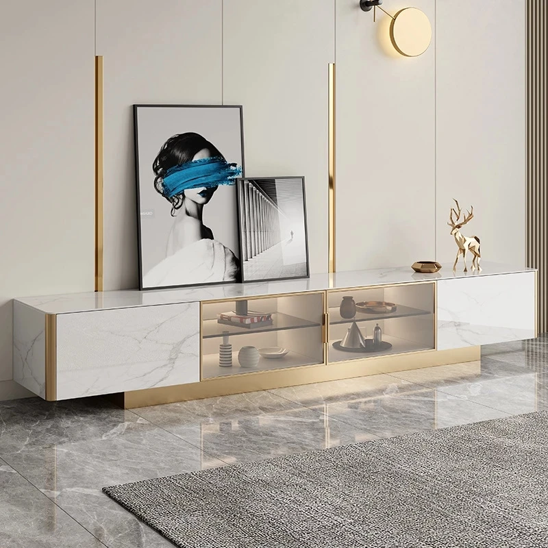 Современный простой светлый роскошный шкаф для телевизора Rock чайный столик комбинированный напольный итальянский семейный гостиной