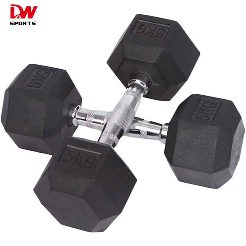 Горячая Распродажа, дешевая Шестигранная резиновая гантеля, поставка с завода DWSPORTS