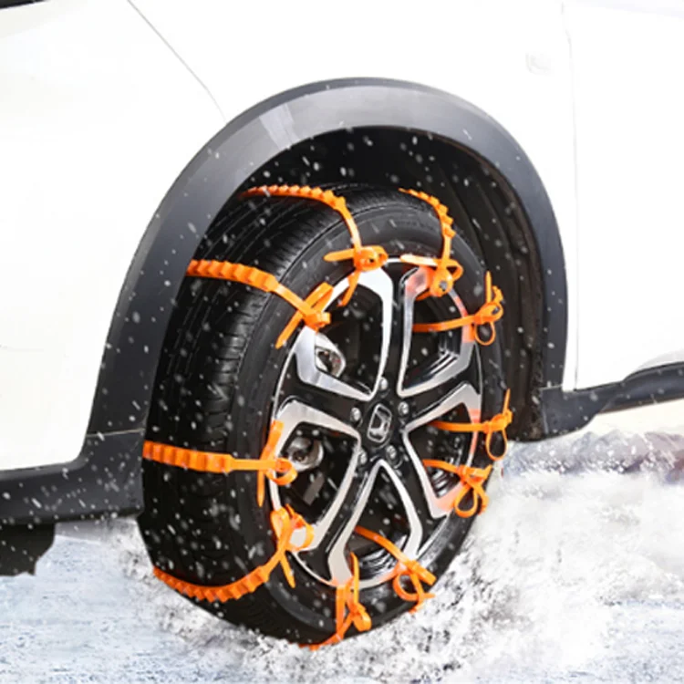 Цветная Желтая пластиковая цепь для снега из ТПУ колес автомобиля