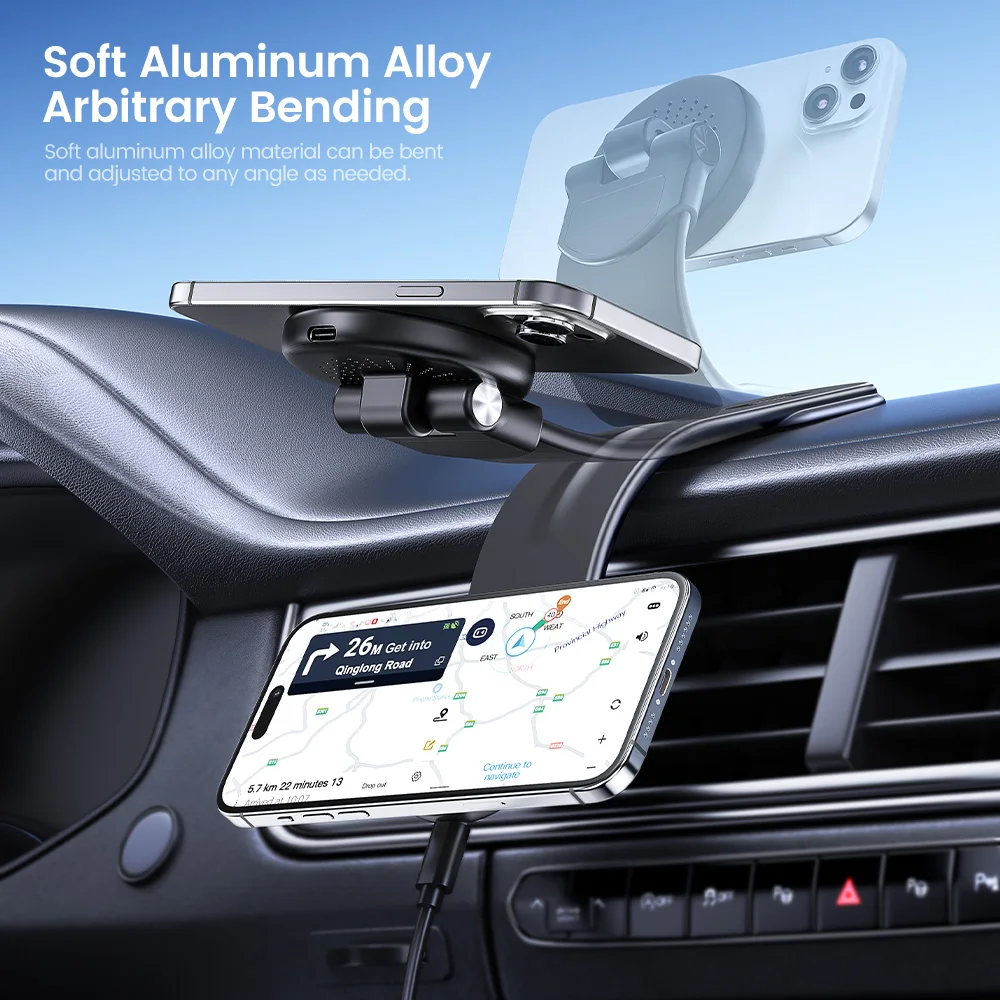 Toocki Wireless Car Charger 15W Fast Charging Car Phone Holder Mount Auto Clamping Cell Phone Stand