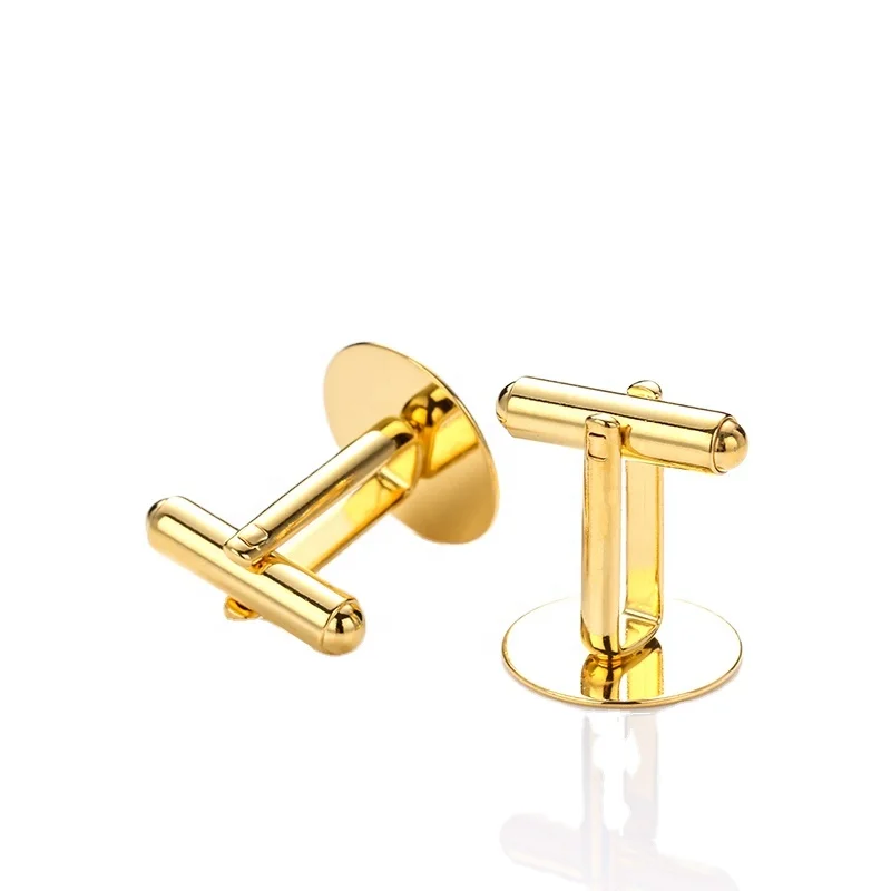 Solid Brass Good Quality Silver Plated Cufflink Men Shirt Cufflink Fitting Cuff links Blanks Parts