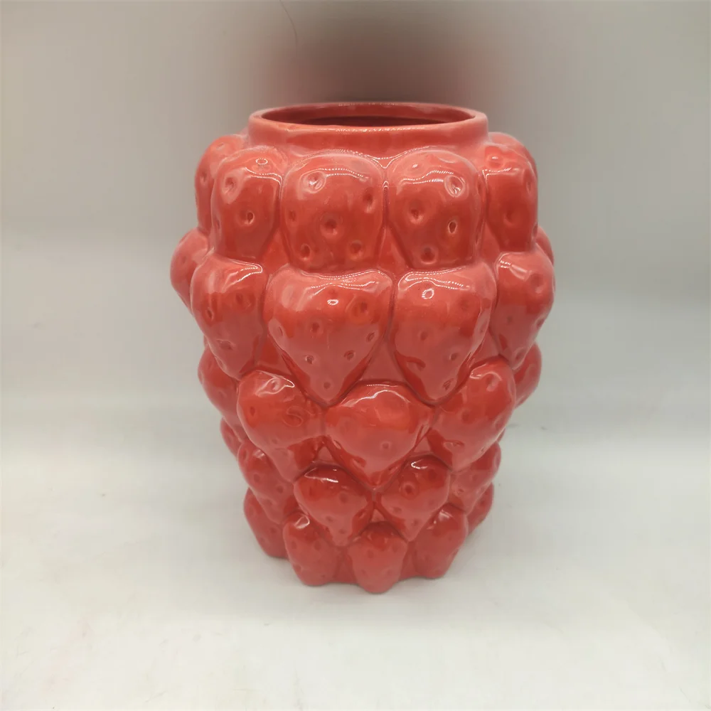 Manufacturer reasonable price supplier Ceramic candy vase large modern decorative funky flower vase floor  fruit design vases