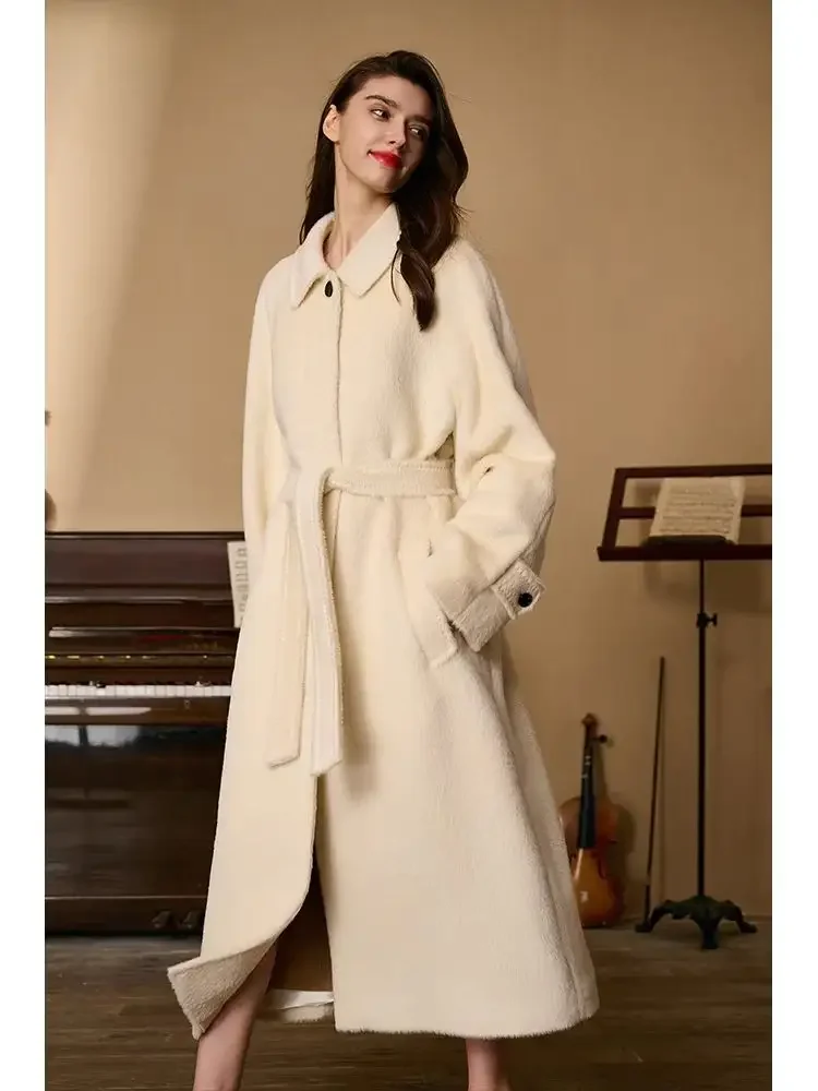 Wholesale Fashion Boutique Clothing Custom Ladies Office Trench Coat Wool Elegant Coat Women Long Winter Clothing