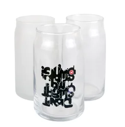 Wholesale Drinking Glasses Custom Logo Printed Clear Beer Can Glass 16oz 12oz Sublimation Drinks Bottle