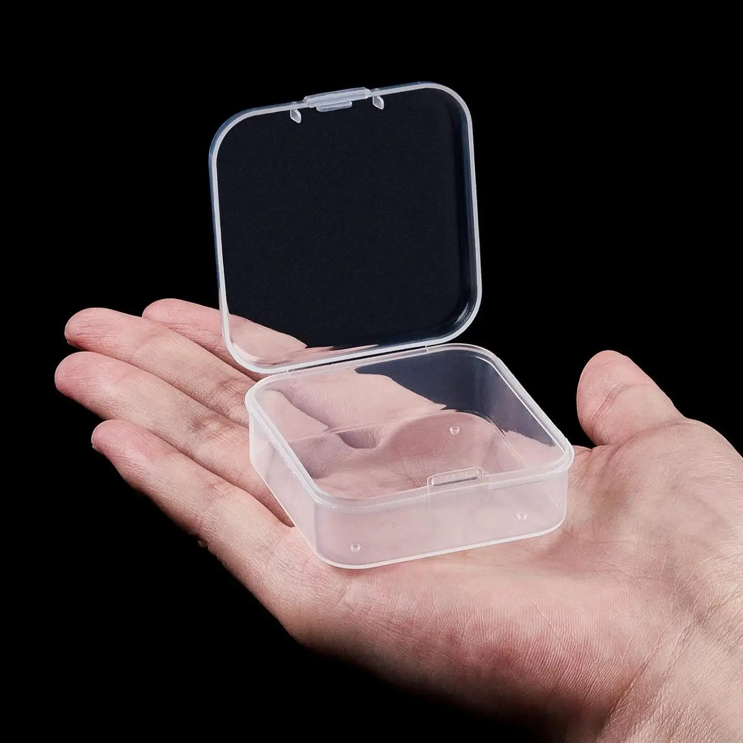 15 Pieces Small Clear Plastic Beads Storage Container and Organizer Transparent Boxes with Hinged Lid Small Bead Organizers
