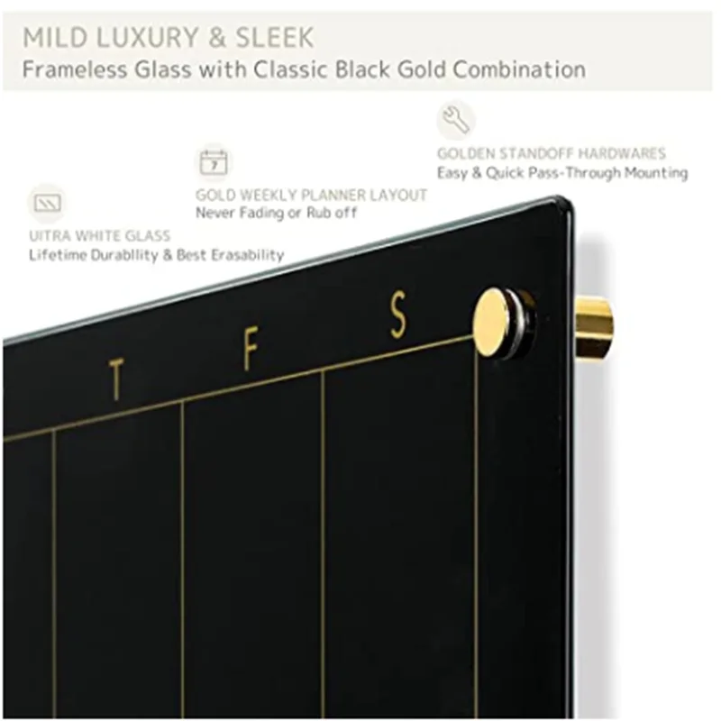 Luxury Weekly Wall Calendar Acrylic Personalized Acryl Sheet Desk Stand Perpetual Calendar