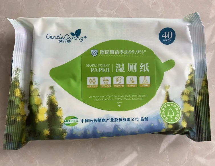A grade wet Toilet Paper With Flush able Wet Tissue Holder Alcohol Free 40 Pieces