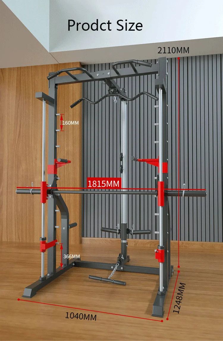 Comprehensive Strength Training Fitness Equipment Half Rack Power Cage Home Gym Multi Functional Smith Machine Squat Rack
