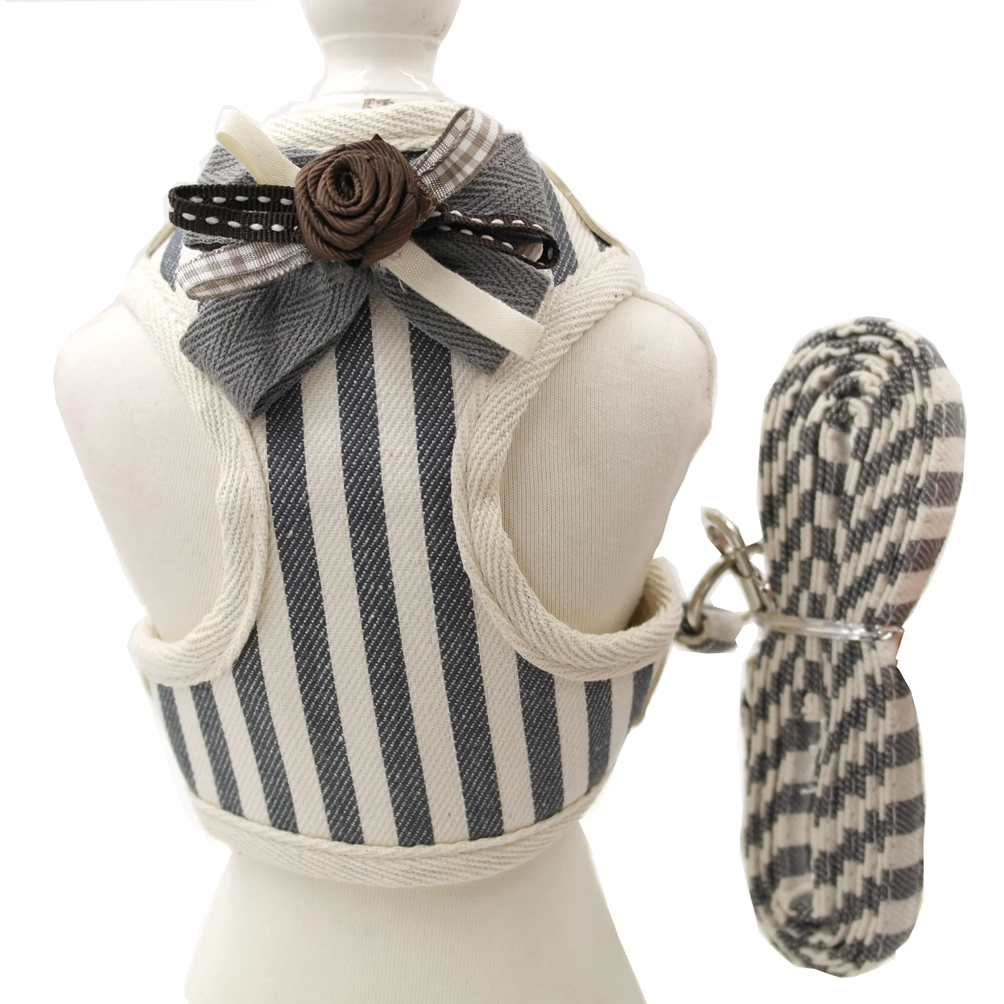 Popular Striped Outdoor Walk Soft Pet Harness Vest Pet Dog harness