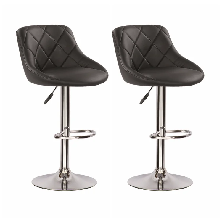 Cheap office stool  height adjustable leather office chair swivel with back rest and footrest