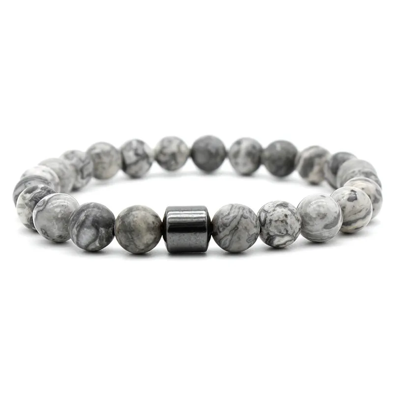 Custom bead bracelet wholesale 8mm lave stone tiger eye magnetic hematite bracelet