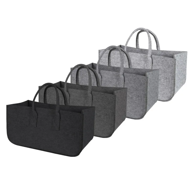 Reusable Custom Logo Eco-friendly Casual Large Capacity felt bag women felt tote bag handbags wool felt firewood bag