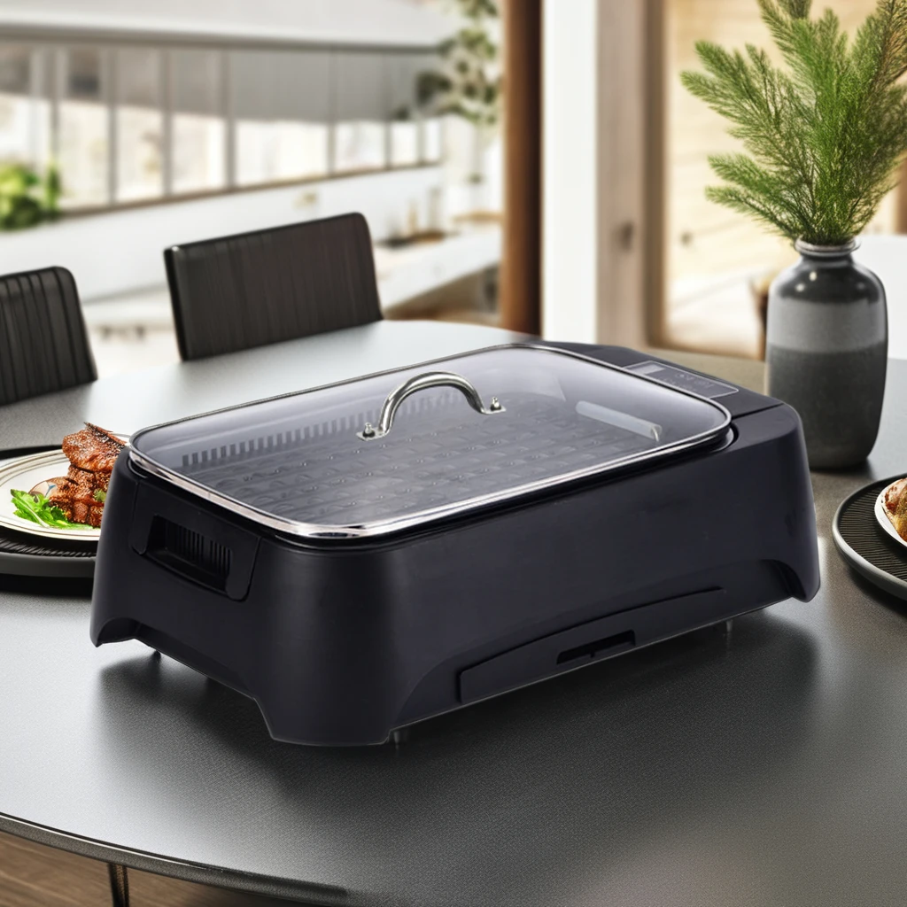 1500W Smart LED Control Panel Indoor Electric BBQ Grill Unique Metal grill Smokeless electric grill