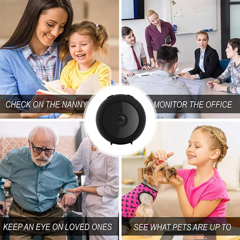 Spy Camera Wireless Hidden Nanny Camera with 150 Wide Angle Portable Mini Security Camera Espias with Magnet