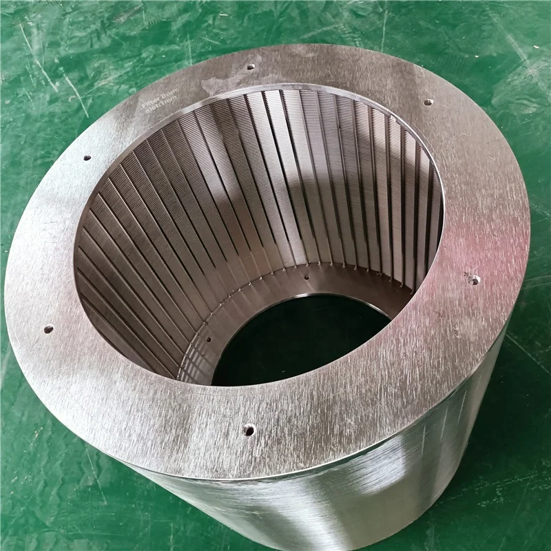 Stainless Steel 304 sludge dewatering wedge wire Trommel screen rotary filter drum
