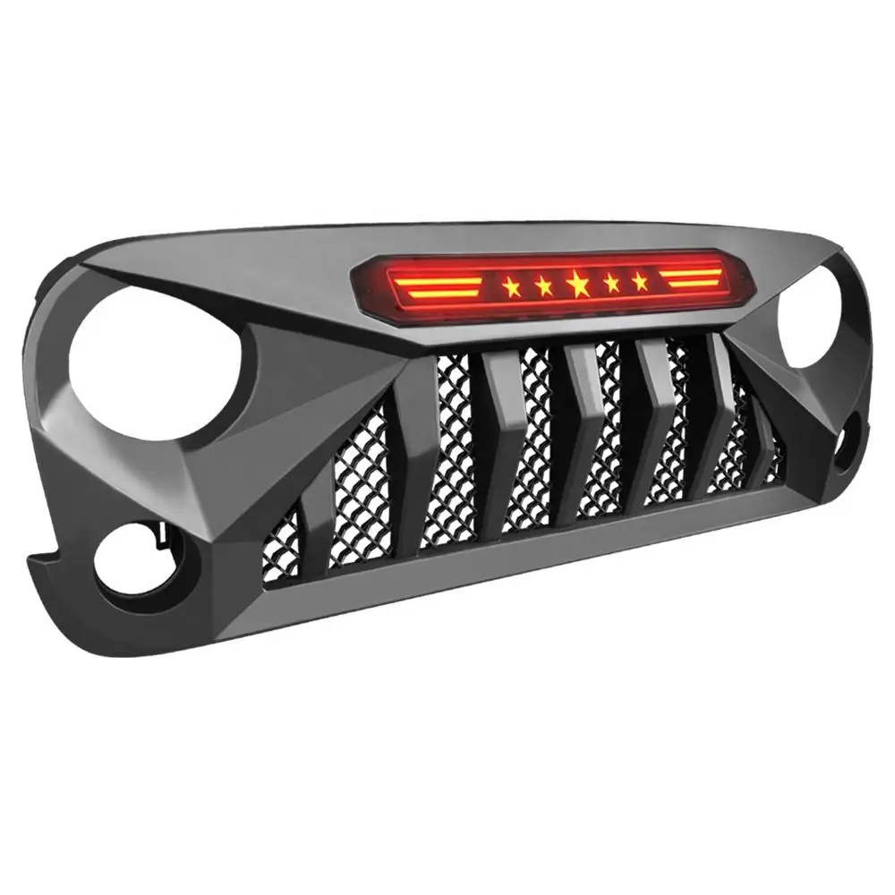 High-qualty Jeep Wrangler Grill with Day Running Light Car Front Grill