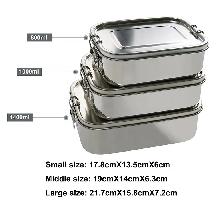 In Stock Stainless Steel Metal Insulated Plastic Lunch Box for bento box