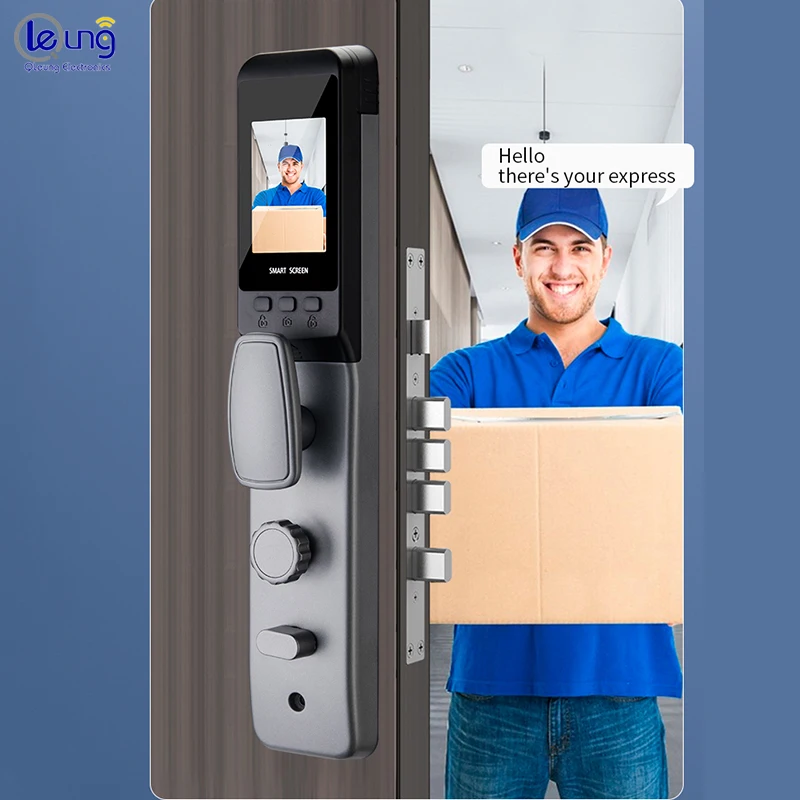 Security Lock Tuya Wifi Smart Camera Door Lock With Fingerprint Password Rfid Card Keyless Sensor Camera Smart Locks