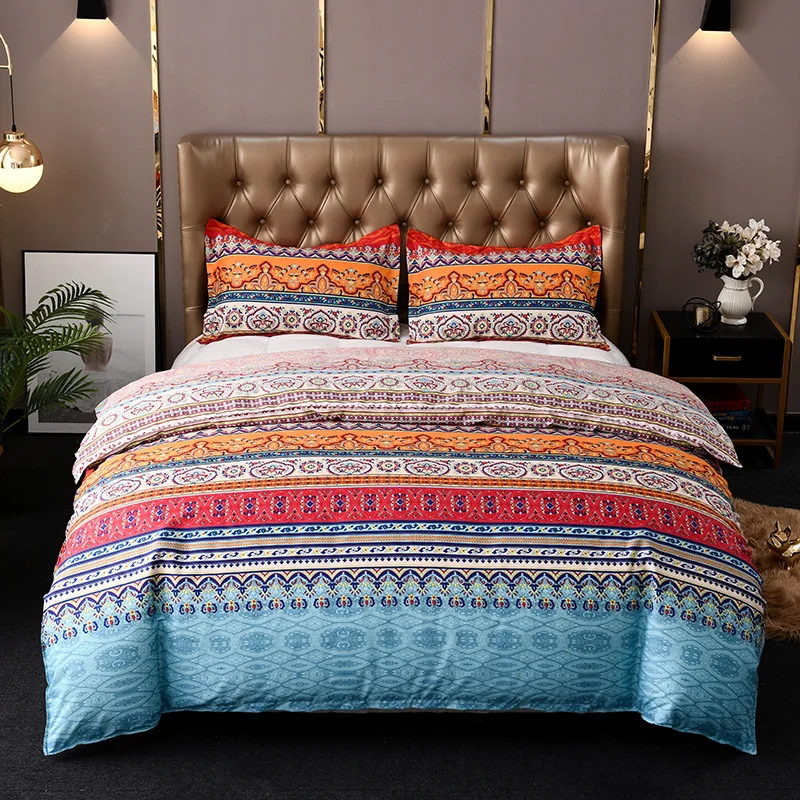 Ruikasi Wholesale 100% polyester Bohemian Style Bedding Sets Bed print Duvet Cover