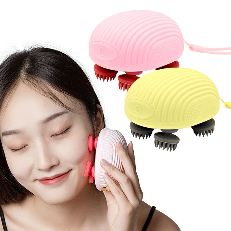 Joegecare Factory Rechargeable Waterproof Ipx7 76 Silicone Head Handheld Multifunctional Body Massager Head scalp Massager