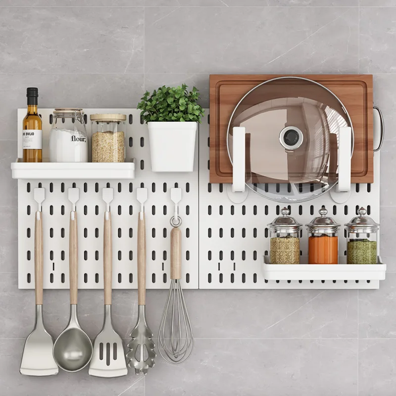 Office Wall Mount Pegboard Hot sales plastic Display Wall Peg Board Shelf with Storage Hook Organizer Kits