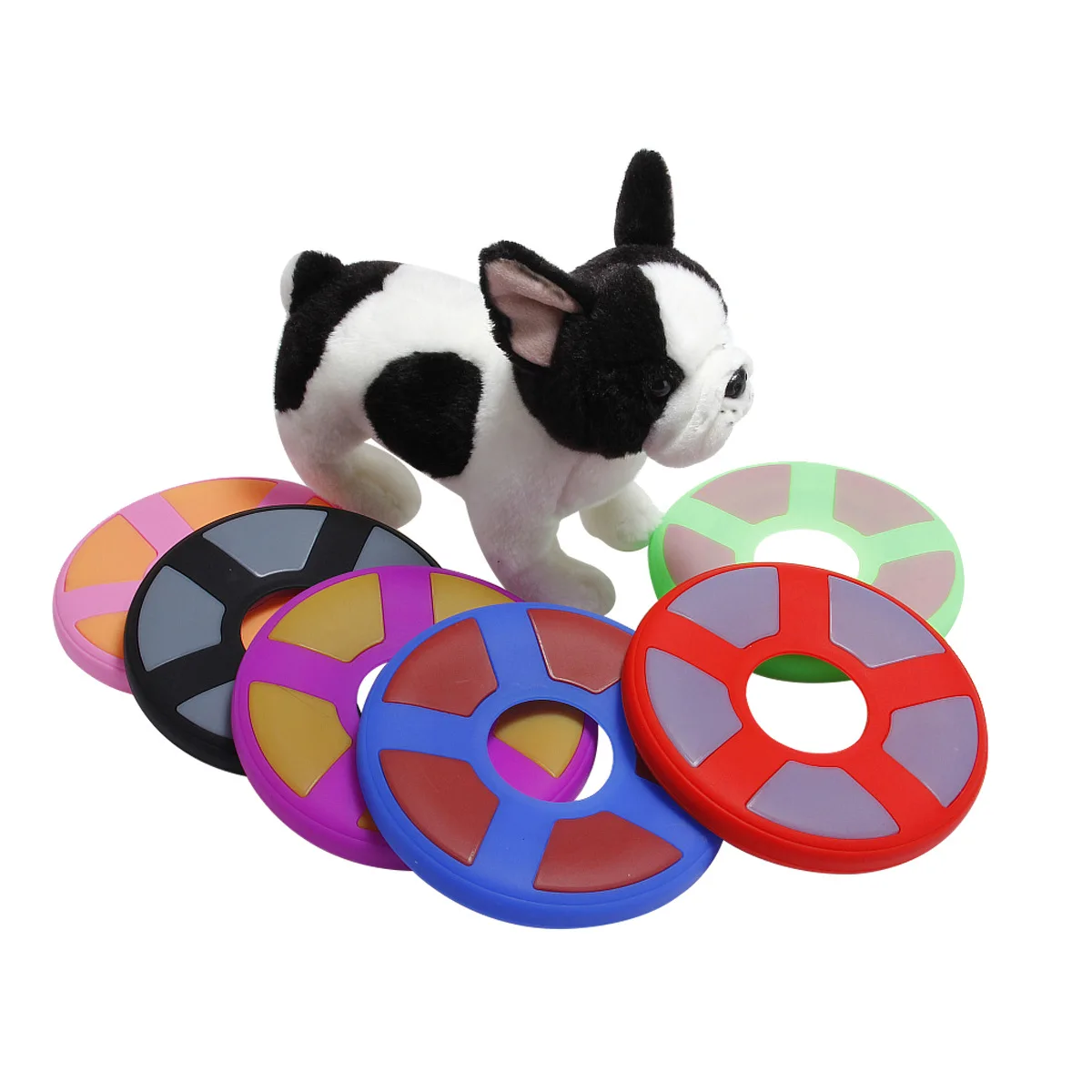 Sustainable silica gel eco friendly night lights interactive throwing game flying disc pet toy for dog outdoor sport training