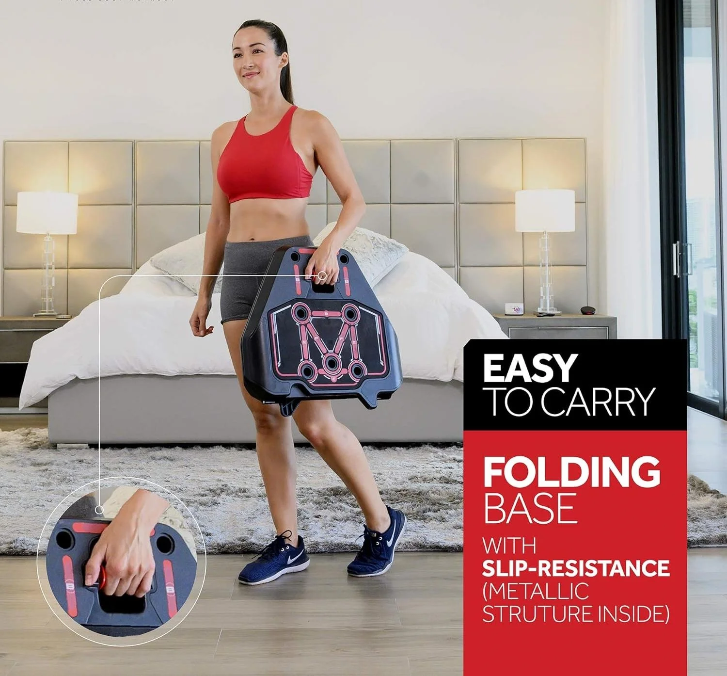 Portable Home Gym Workout Fitness Equipment Body Shape System Roller Wheel Elastic Resistance Bands Push up Board Stand Pilates