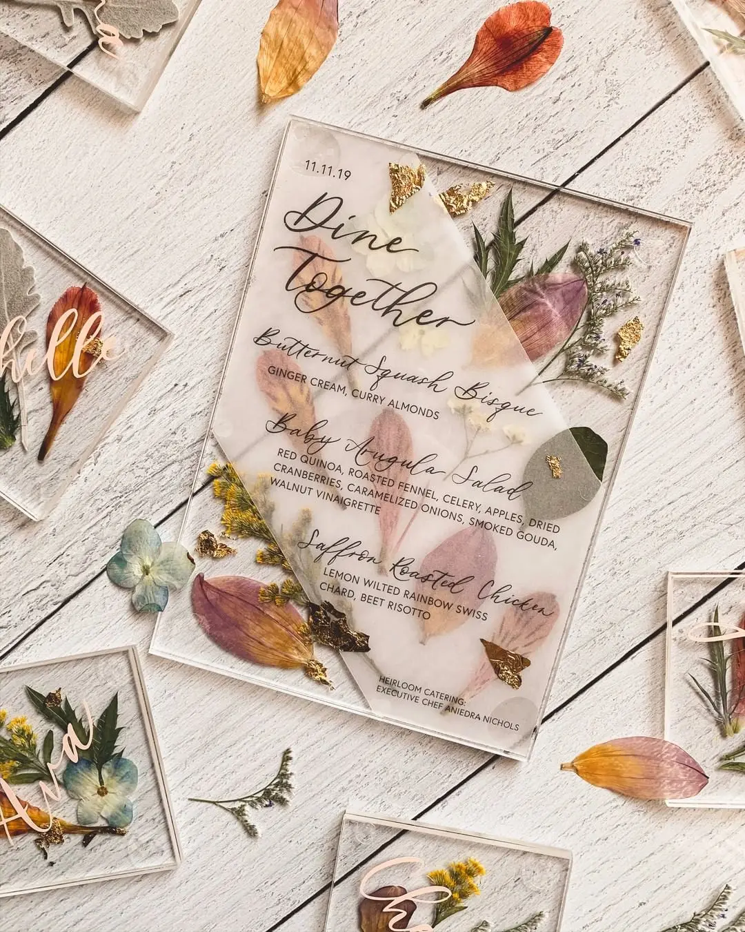 Blank Acrylic Escort Plates Name Cards Clear Place for