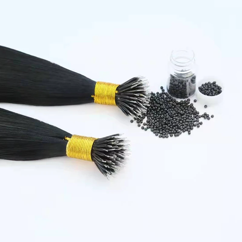 High quality European cuticle aligned human hair nano ring nano hair extension