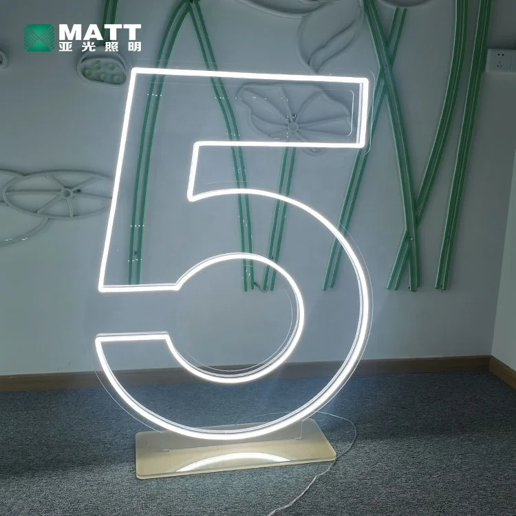 Matt Personalized 3FT 4FT Number Sign Neon Number Custom Wall Acrylic Led Neon Sign Family Birthday Party decor
