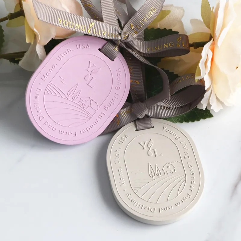 FinRu Wholesale Customized Home Car Decoration Air Freshener Scented Stone Ceramic Aroma Fragrance Plaster Oil Diffuser