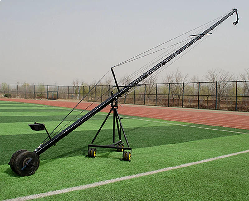Professional Broadcast 12m 3-Axis Motorized Camera Triangle Jimmy Jib Crane For Video Shooting