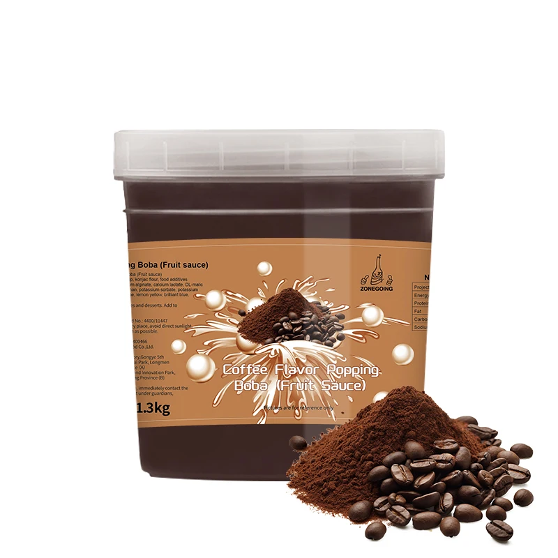 Bold and rich 1.3kg Coffee flavor Popping Boba Ideal for bubble Milk Tea and Cold coffee