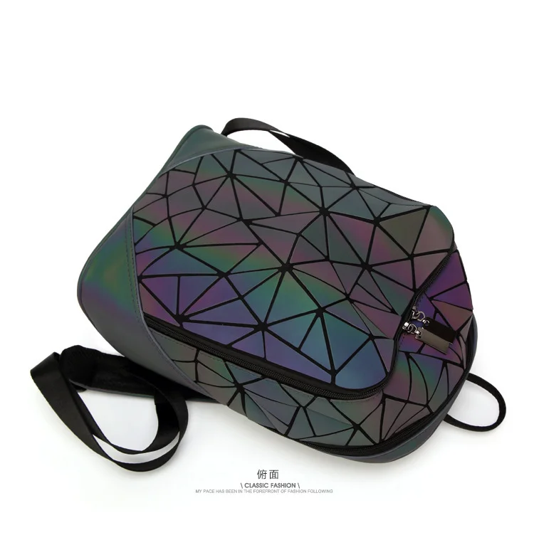 
Hotsale Women Geometric Luminous Backpacks High Quality Girls Travel Shoulder Bags School Back Pack 