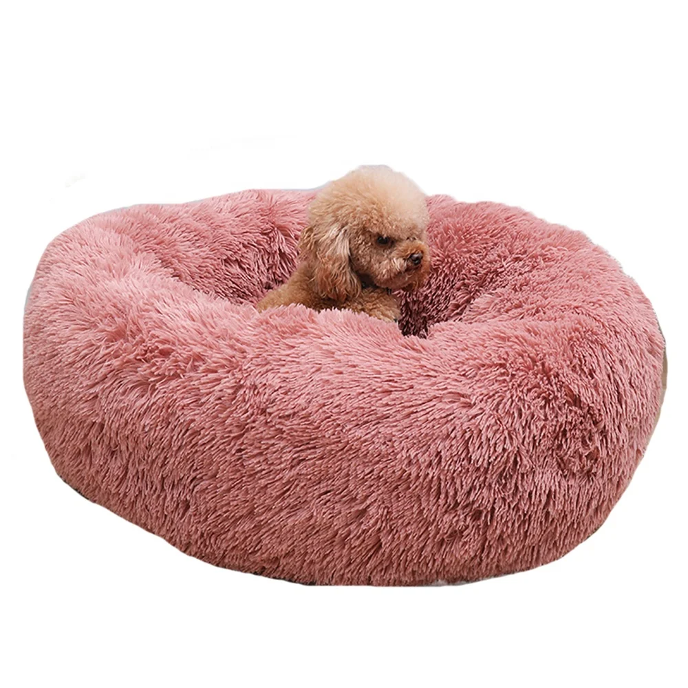 
Luxury Round Pet Bed Dog Pet Warm Basket Bed Dog House Indoor Donut Bed Pet 