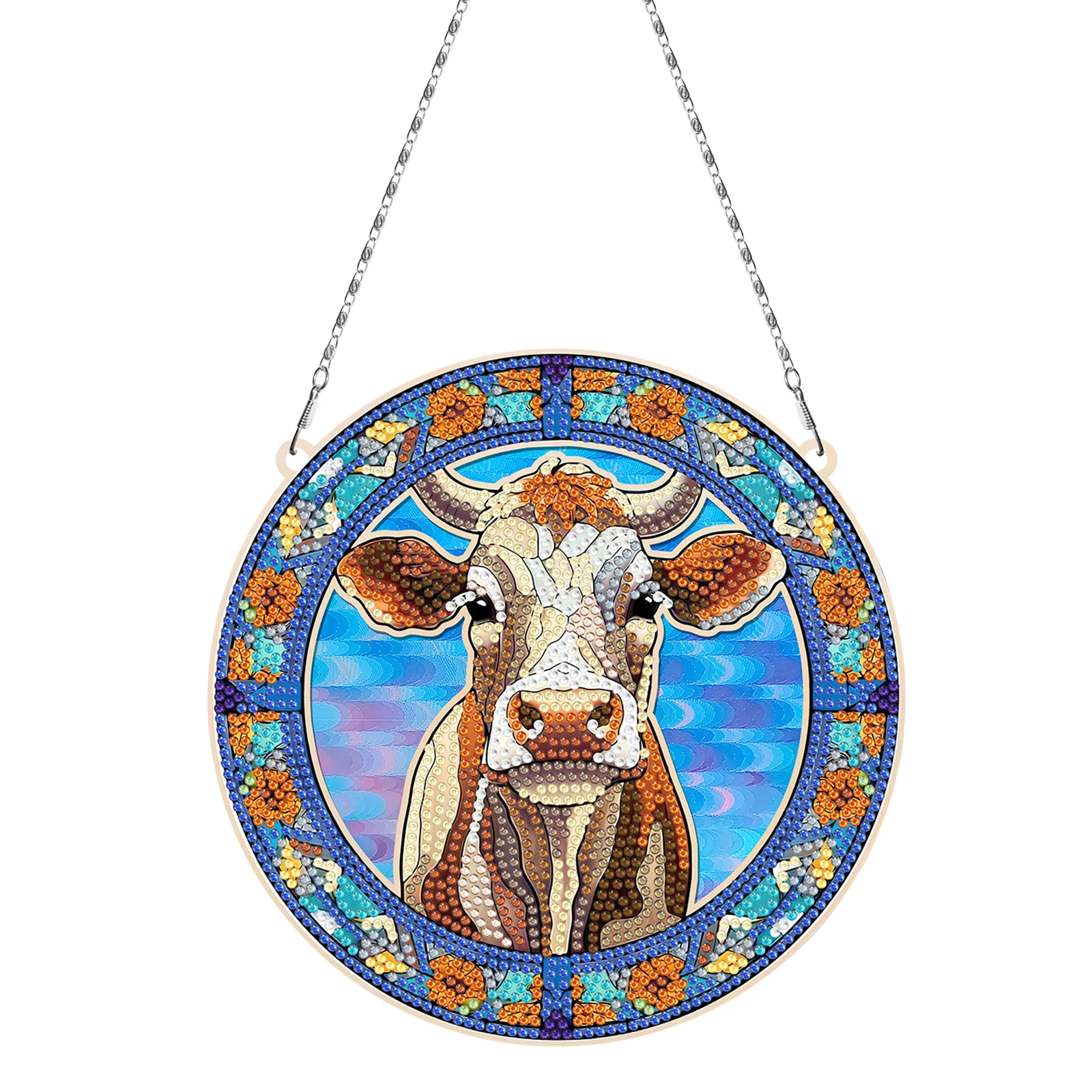 Mandala Flower Dog Cow Owl Wooden Diy Hanging Diamonds Painting Pendant Kit