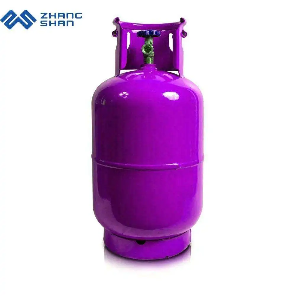 Zhangshan steel with valved 12.5kg gas cylinders LPG gas tanks are used for camping cooking